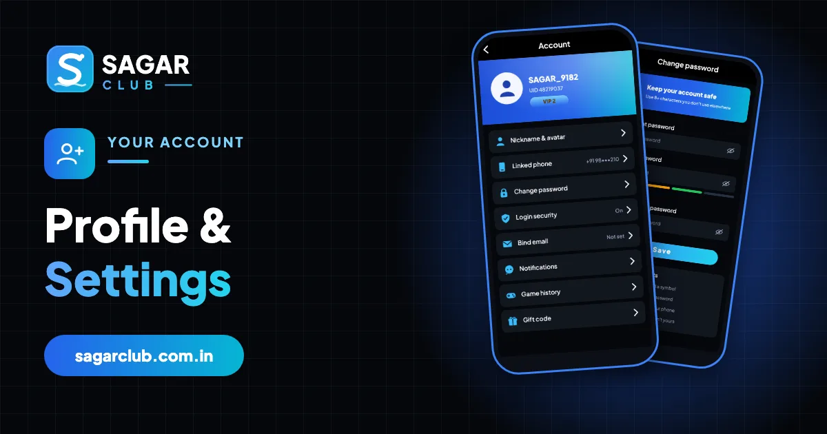 Sagar Club Profile & Settings guide