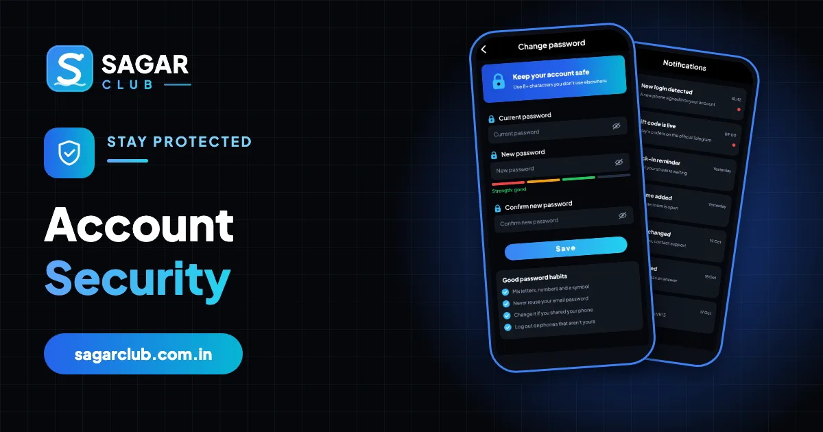 Sagar Club Account Security guide